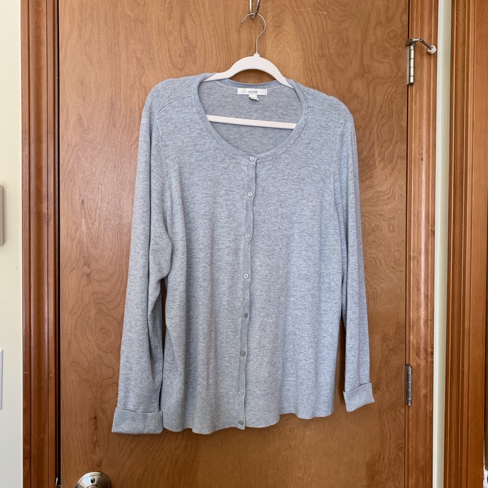 Sejour Gray Button Down Cardigan